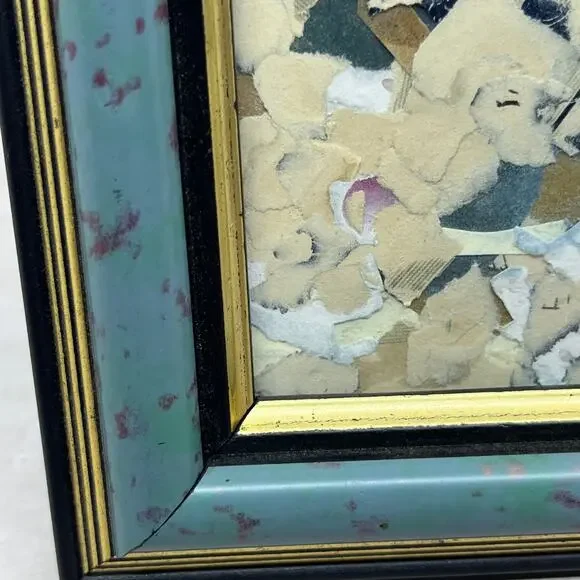 Original Framed Mixed Media Art Collage 5x7 Periodic TH2